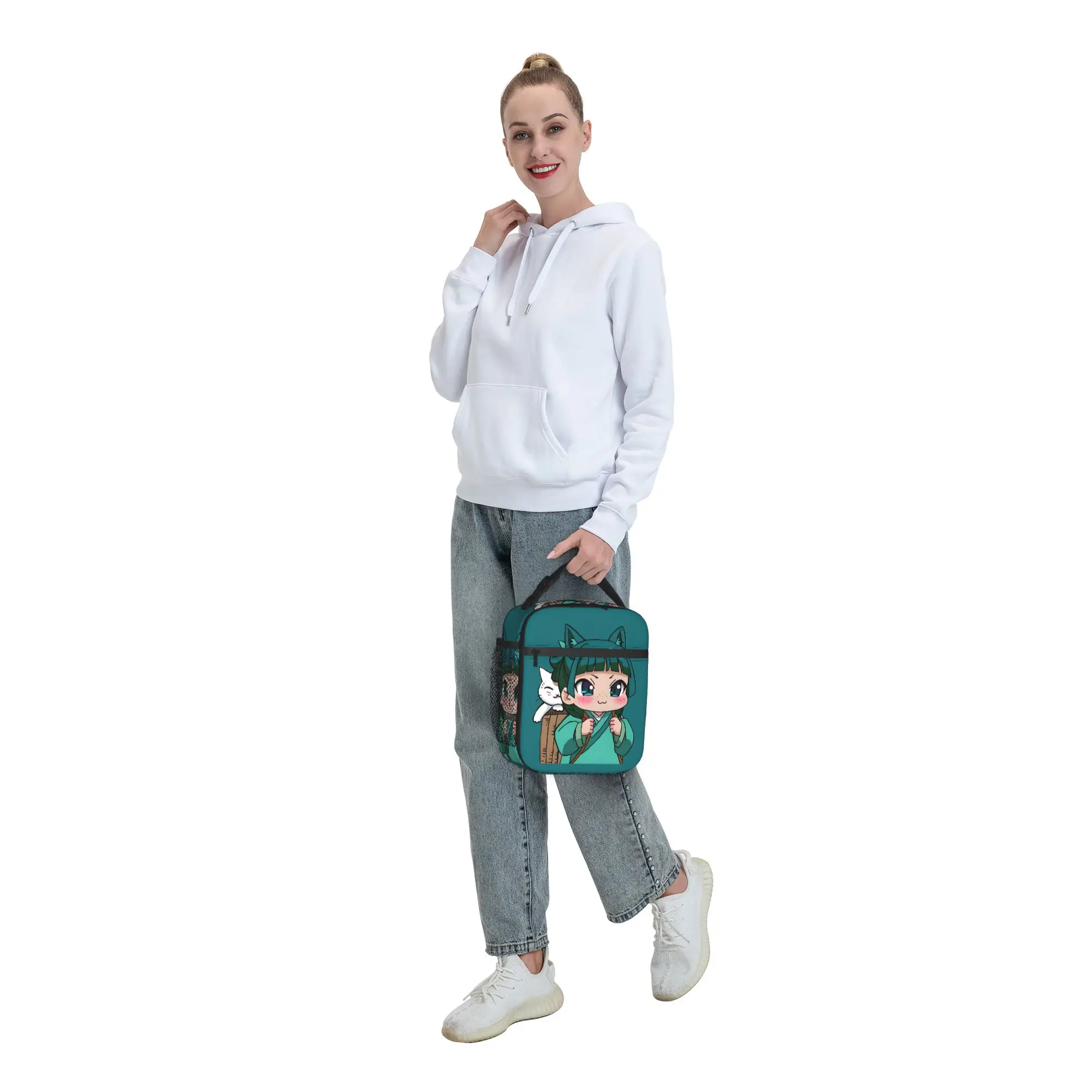Maomao Chibi Isolierte Lunchtasche, Thermotasche, wiederverwendbar, Lunchbehälter, The Apothecary Diaries, tragbare Lunchbox, Lebensmitteltasche – Detail 8