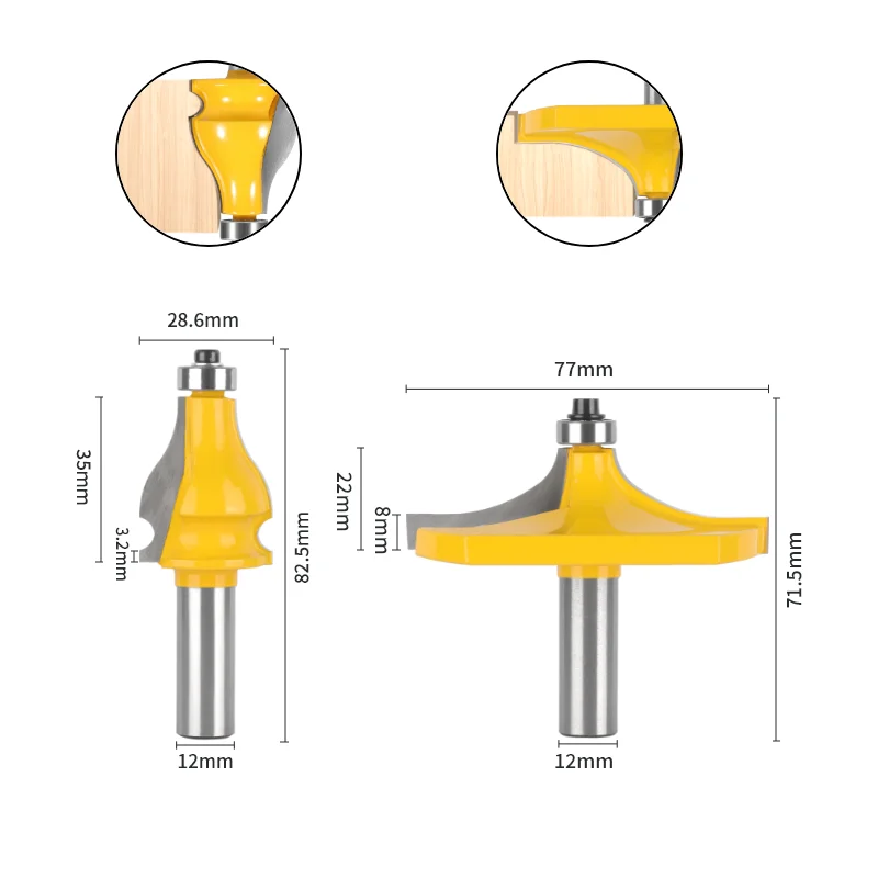 YUSUN Handrail Bit Table EDGE Bit Carbide Cutter Router Bit Woodworking Milling Cutter For Wood Bit Face Mill End Mill