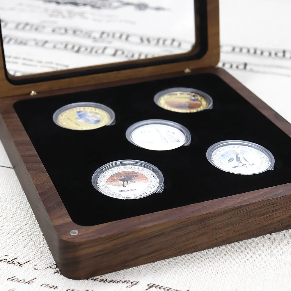 Commemorative Coins, Badges, MEDALS, Collection Boxes, Commemorative MEDALS, Prizes, Solid Wood Gift Empty Boxes