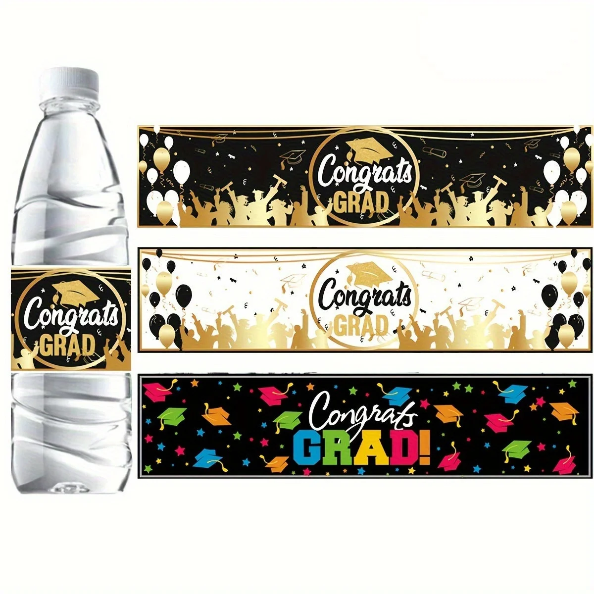 10Pcs Graduation Party Bottle Stickers Season Theme Congratulation Graduation Party Decor Class of 2026 Grad Party Supplies