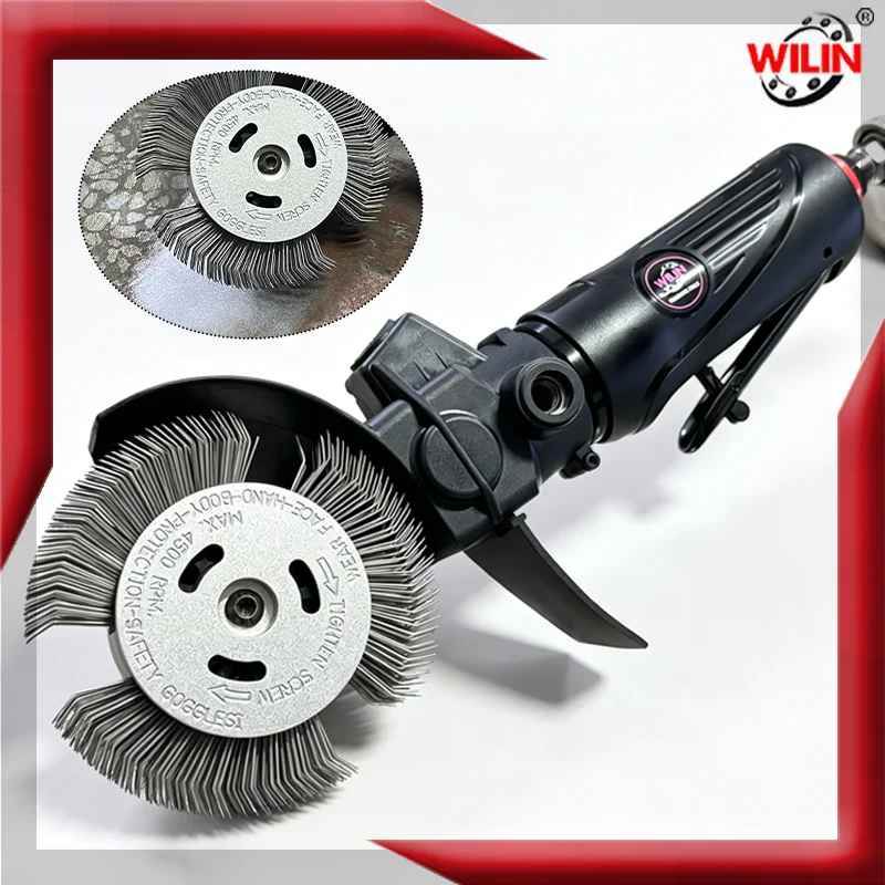 

Пневматический инструмент для удаления ржавчины и краски с металлических поверхностей с помощью проволочных щеток, набор для удаления ржавчины с воздухомандрефлятором