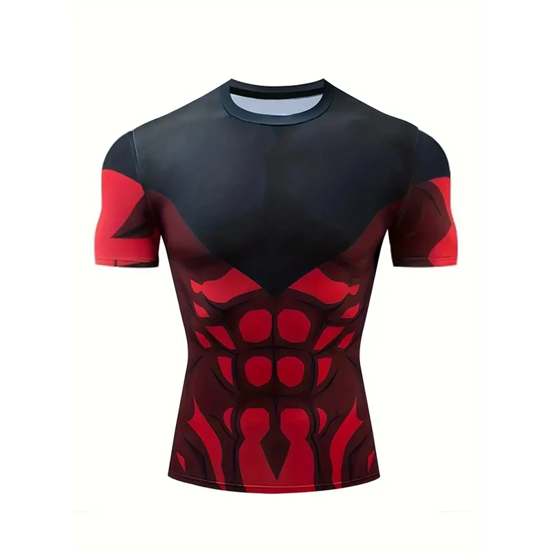 موضة جديدة تأثيري العضلات رجل ثلاثية الأبعاد تي شيرت مطبوع الرجال الصيف عادية كم قصير صعبة الرجل طباعة مضحك تي شيرت اللياقة البدنية الصالة الرياضية #6