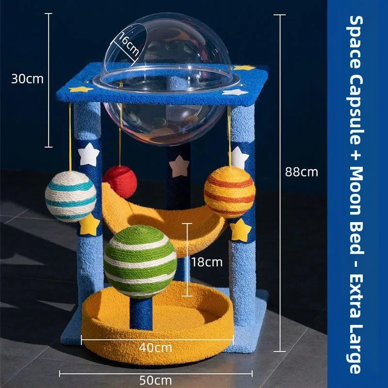 إطار التسلق Spacecrt، عمود الخدش المتكامل، لعبة الجوت الفضائية غير المغلقة للملابس الصغيرة