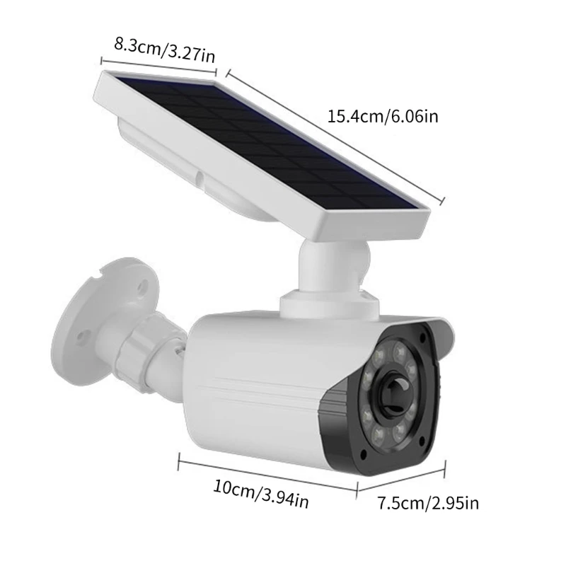 Поддельная камера безопасности на солнечной энергии, фиктивная камера безопасности, имитирующая систему наблюдения со датчиками