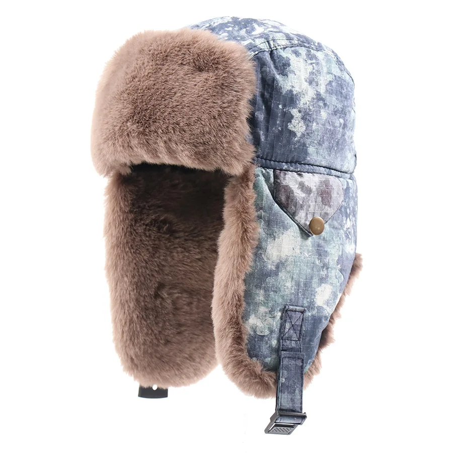 الدفء سميكة مبطنة بالصوف قبعات ليو فنغ للرجال في الهواء الطلق الروسية Ushanka قبعة رشاقته إيرفلاب قبعة يندبروف قبعات الثلوج #5