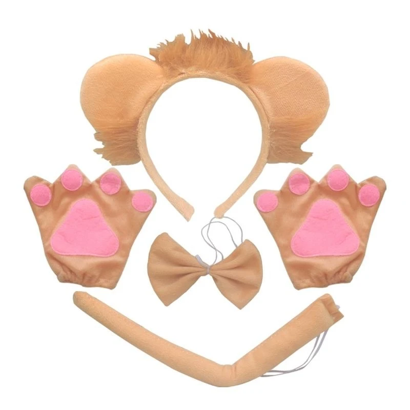 Orette per animali in costume leone y5gc e set coda accessori per abiti da fantasia
