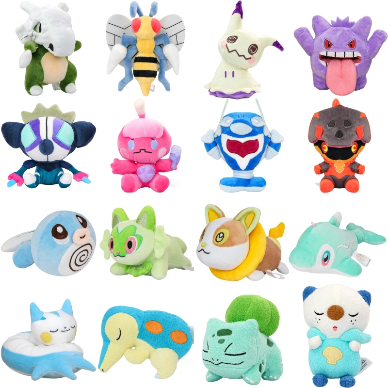 Pokemon Plush Toys Anime Palafin Tinkatink Grafaiai Charcadet Beedrill Soft Plushies Cute Cubone Gengar Pachirisu Peluche Dolls