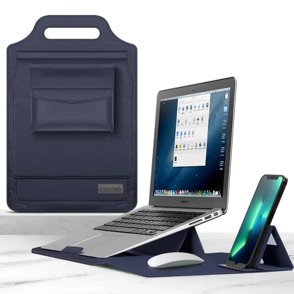 

for Acer Nitro V15 Gamer Notebook Sleeve Foldable Laptop Stand Mouse Pad Phone Holder Charger Cable Mouse Pouch Flip Bag Case