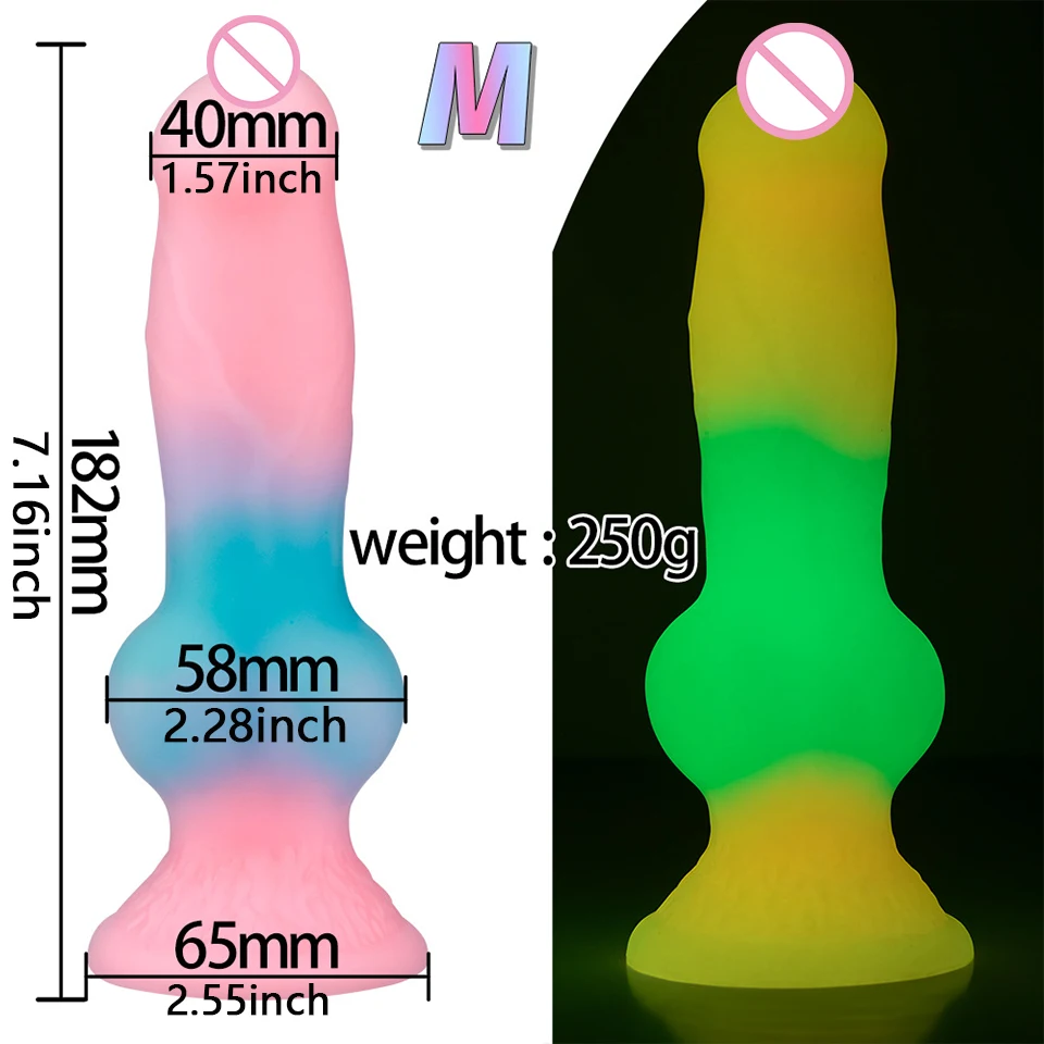 Sex machine Luminous Anal Dildos Attachment VAC-U-Lock Sex Love Machine for Woman Sex Products for Female G-spot, Mixed-color