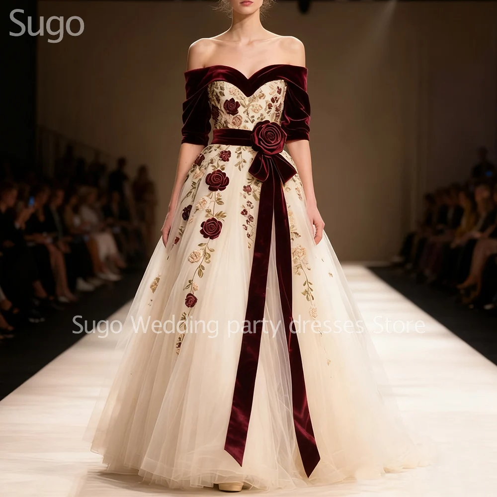 

Customized New In Elegant Long Ball Gowns for Special Occasions Half Sleeve Tulle Women Prom Party Gala Evening Dresses 2026