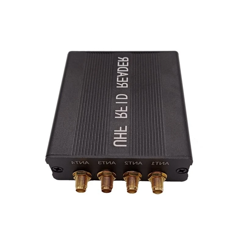 2027 New UHF RFID 4 Port Reader SMA Female Connector 15 Meter Read Range Distance RS232 Interface EU PLUG