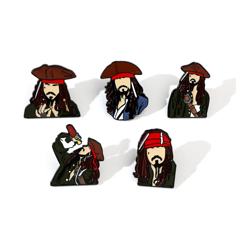 5 Pcs Creative Cartoon Brooch classy Pirate Enamel Pin Metal Badge Jewelry Clothing Backpack Accessories Gift For Friends