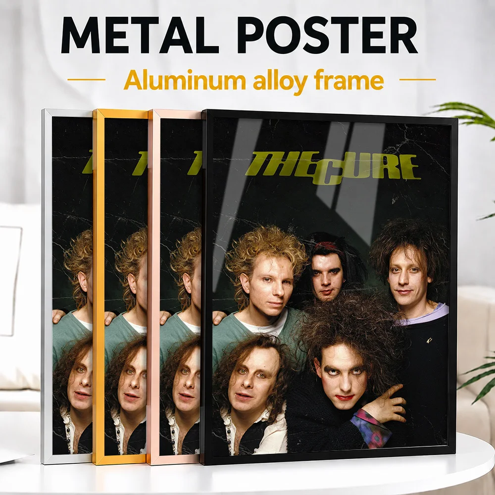 The Cure Band Portrait Framed Metal Poster Personalized Rock Tribute Wall Art Created For Vinyl Collectors To Style Music Room