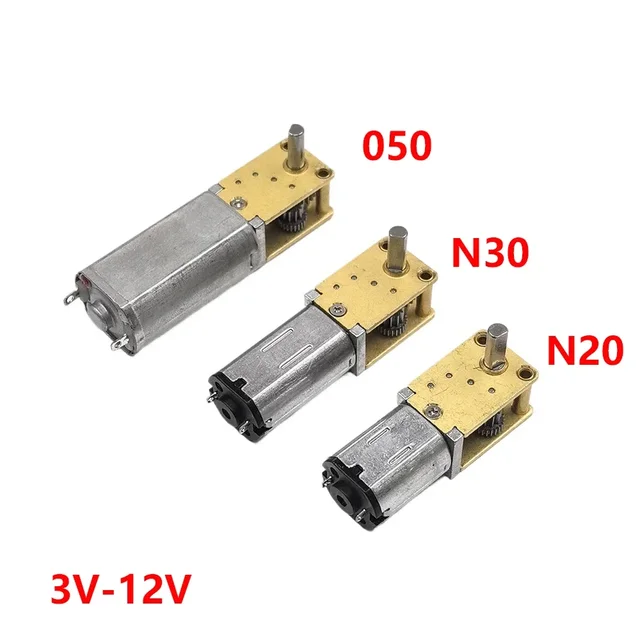 Micro 050 N30 N20 Silnik z przekładnią ślimakową DC3V-12V 6V 9V 4-762rpm Wolnoobrotowy silnik z przekładnią metalową Wysięgnik kątowy