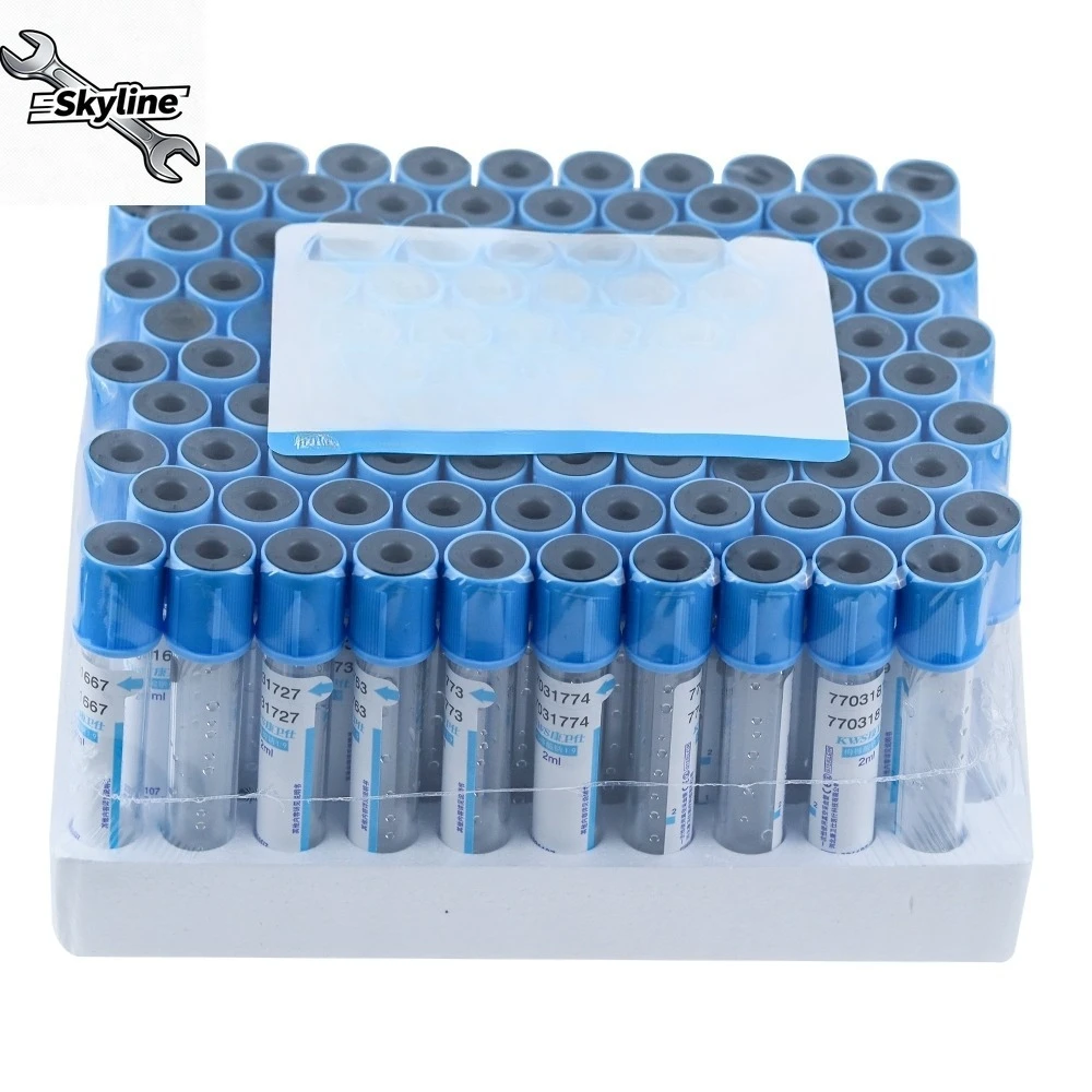 Disposable Sodium Citrate 1：9 Sterile Vacuum Blood Collection Tube 100pcs plastic Tube 10ml/5ml/2ml
