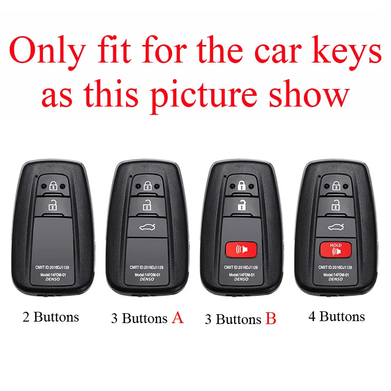 Zinc Alloy + PU Leather Car Key Case Cover For 2018-2025 XLE XSE LE SE Corolla Avalon C-HR Highlander Prius RAV4 4Runner Prado