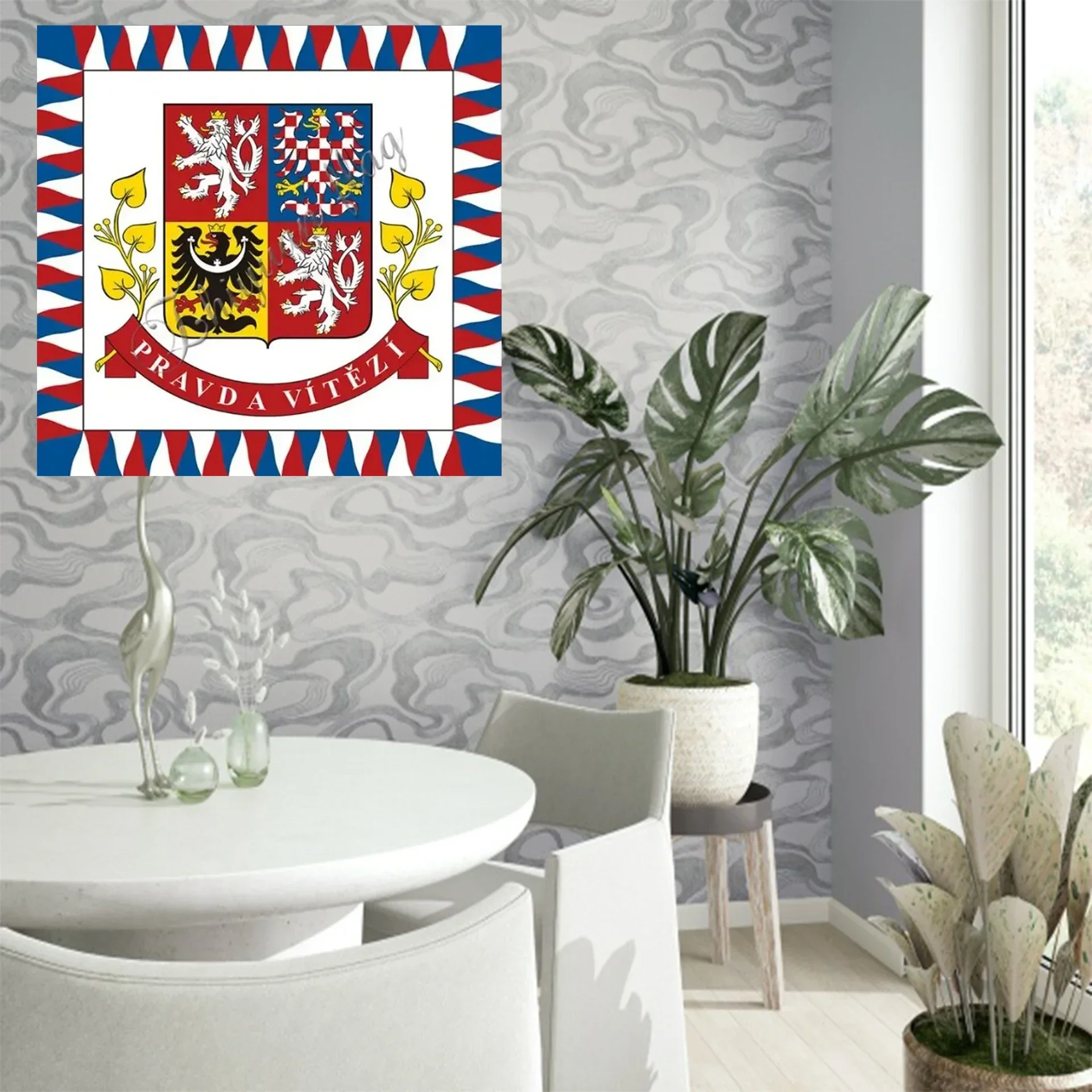 3x3ft banner of Czech Republic President 120X120cm (4x4FT) 100D Polyester with custom any banner with 4 holes