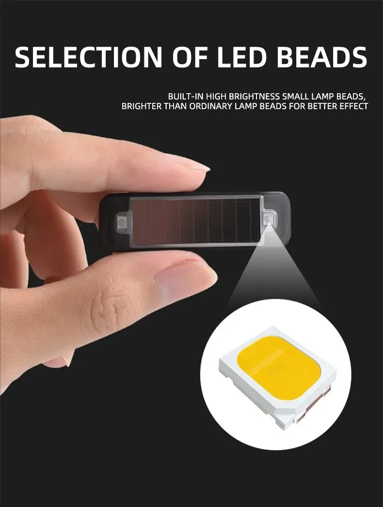 Mini LED Solar Power Car Warning Light Wireless Anti-Theft Simulated Alarm Caution Lamp Night Security Flashing Dummy Alarm