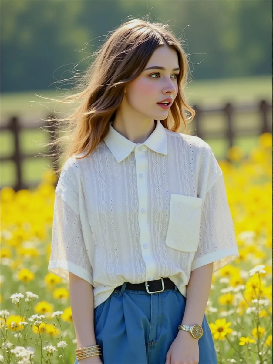 Kurzarmhemden für Damen, Umlegekragen, Sommer, lockere Passform, Übergröße, Boyfriend-Stil, Knopfleiste vorne, lässig, einfach, einfach, minimalistisch