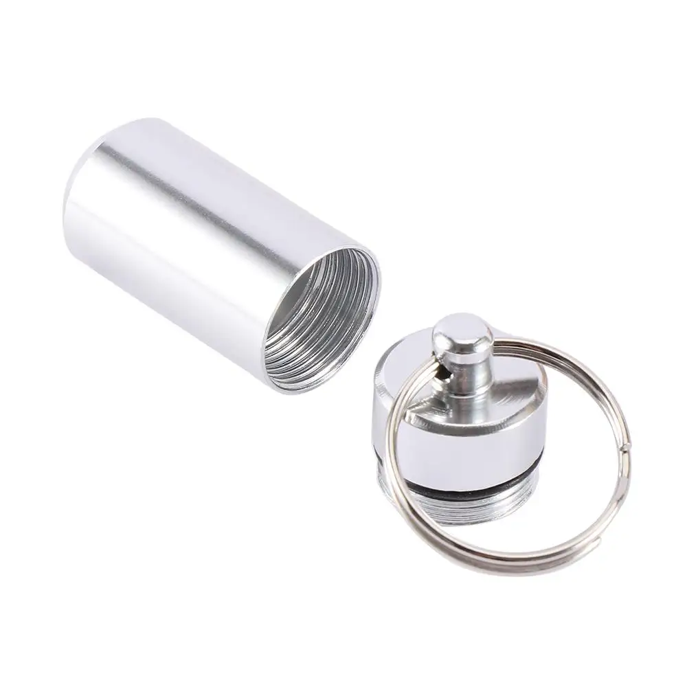 Hot Sale Cool Portable Aluminum Container Drug Safe Waterproof Money Pill Box Case Holder Keychain