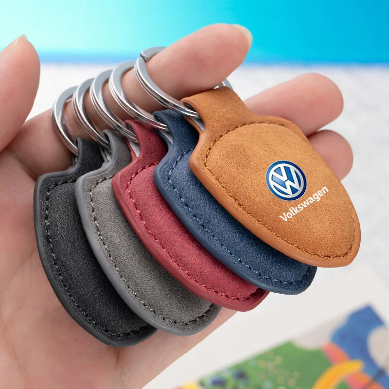 Fashion Car Keychain Ring Leather Keyring For Volkswagen VW Golf Tiguan Jetta Transporter Passat T5 Polo Touran Scirocco Arteon