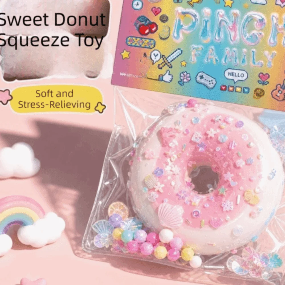 Creativity Soft Sticky Doughnut Fidget Slow Rising Frosted Cake Squeeze Slow Rebound Cartoon Doughnut Kneading Desktop