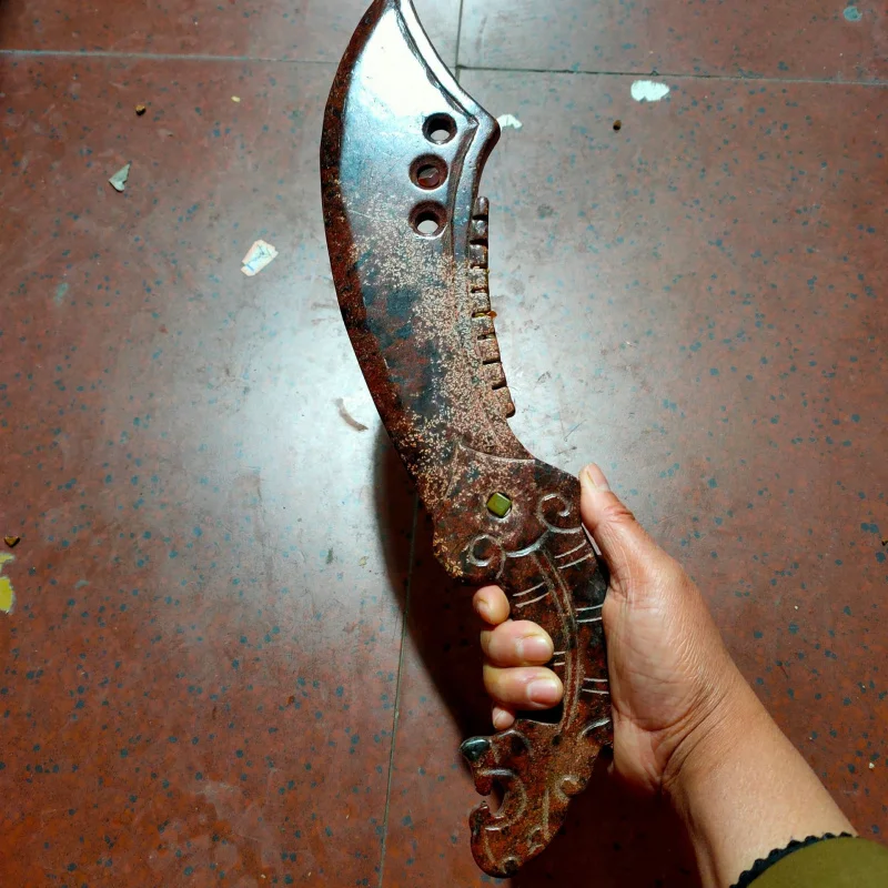 

Supply Antique Old Crafts Iron Stone Weapons Machete Ornaments Snowflake Jade Hongshan Culture Wholesale