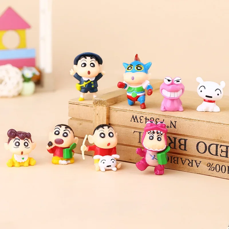 1pcs Random Style Anime Crayon Shin-chan Kawaii Q version Figure PVC Model Toys Doll Collect Creative Cartoon Ornaments Gifts