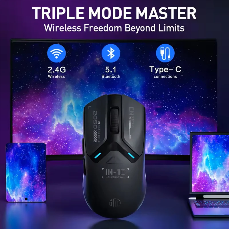 

INPHIC IN10 PAW3395 Wireless Gaming Mouse 8000Hz Polling Rate Lightweight Ergonomic DPI26000
