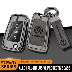 Car TPU Zinc Alloy Key Case Bag Car Key Chain Metal Key Shell For Volkswagen VW Tiguan MK2 Golf 7 MK7 T-Cross T-ROC Polo Touran