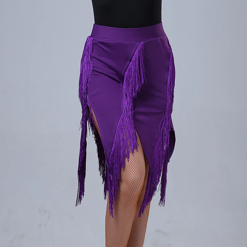 Women Tassel Skirt Latin Dance Skirt Samba Tango Chacha Fringe Dress Adult Dance Practice Stage Performance Costume
