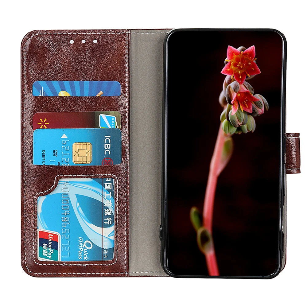 Vintage Crazy Horse Retro Leather Magnetic Flip Cover for Voldafone Smart V11 V12 E11 Alcatel 1S 2021 Slim Wallet Case