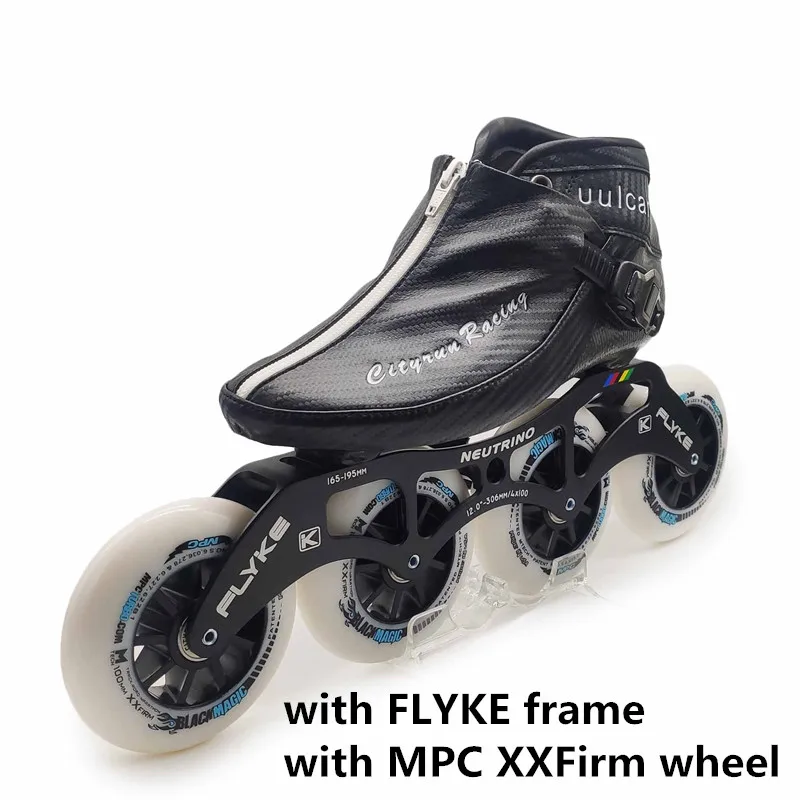 COOL Black Green 6-layers Carbon Fiber CITYRUN Branded Inline Speed Skates Shoes for Kids Adults Race Roller Sneakers 90 100 110