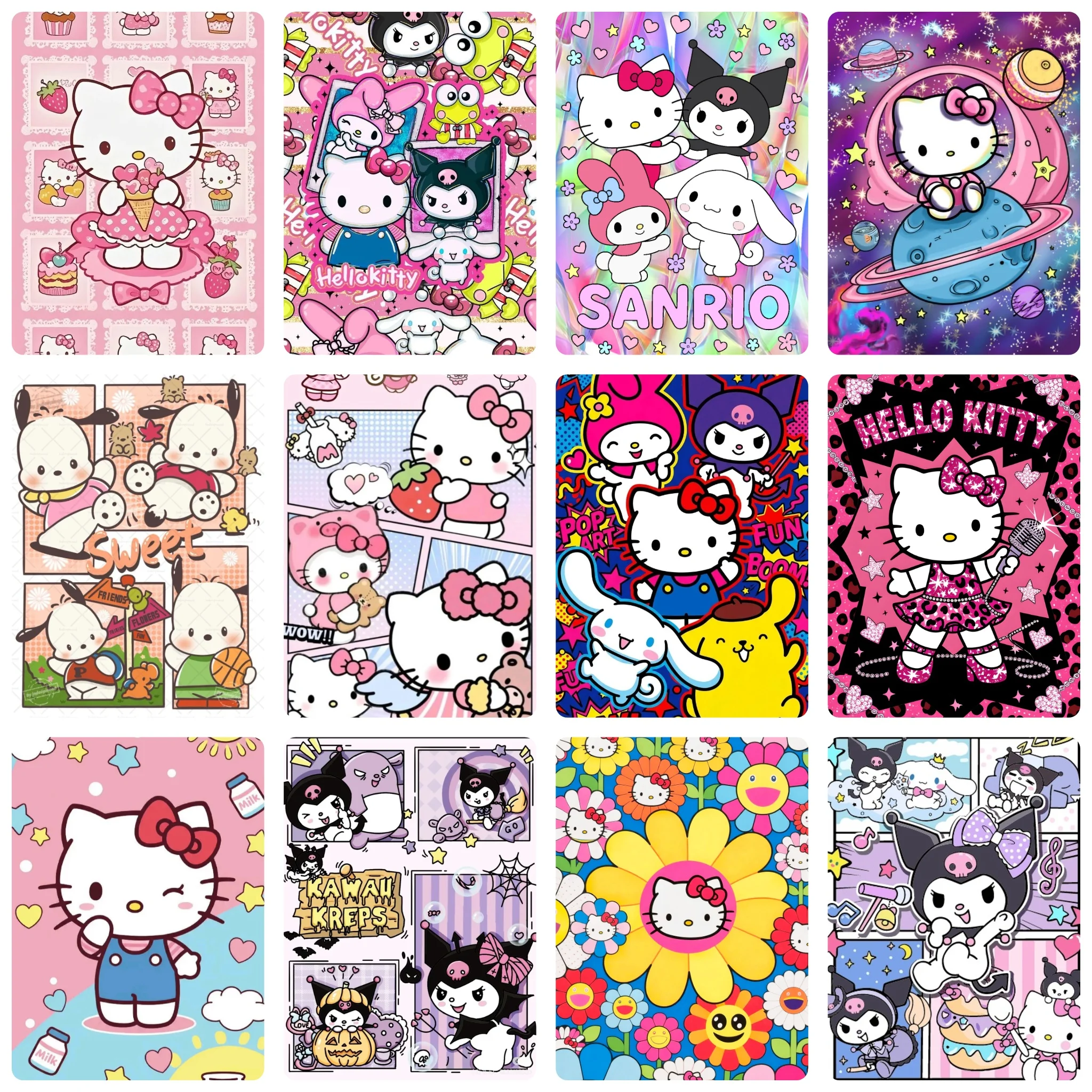 DIY Hello Kitty Diamond Painting, Cute Sanrio Character With Sweet Maiden Pattern For Living Room Wall Decoration Exquisite Gift