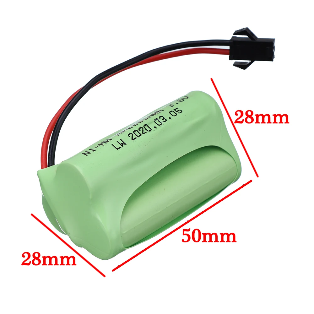 (SM Plug) Ni-MH 3.6V 2800mah Battery For Rc toy Car Tank Train Robot Boat Gun Upgrade AA 3.6v 2400mah Rechargeable Battery Pack