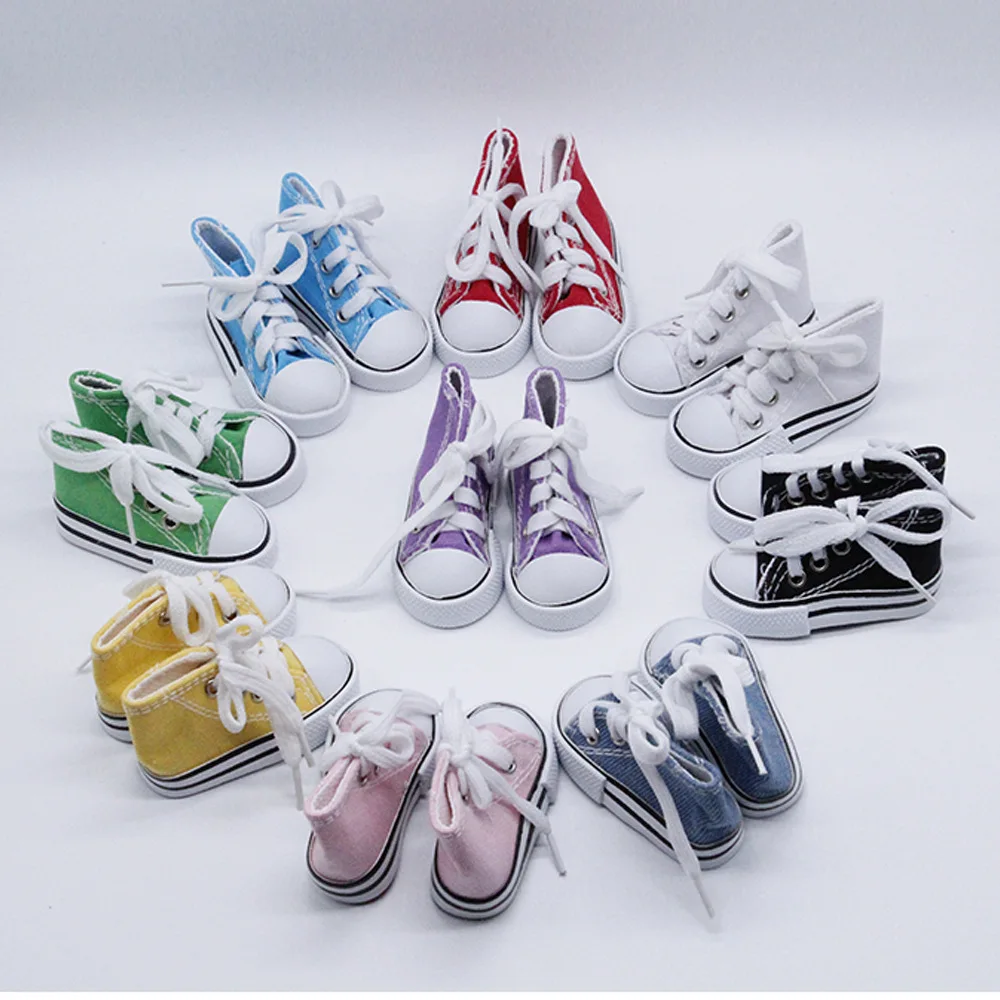 7.5cm Canvas Shoes for 1/3 BJD Dolls Fashion Mini Casual Shoes DIY Handmade 60cm Doll Accessories 1 Pair