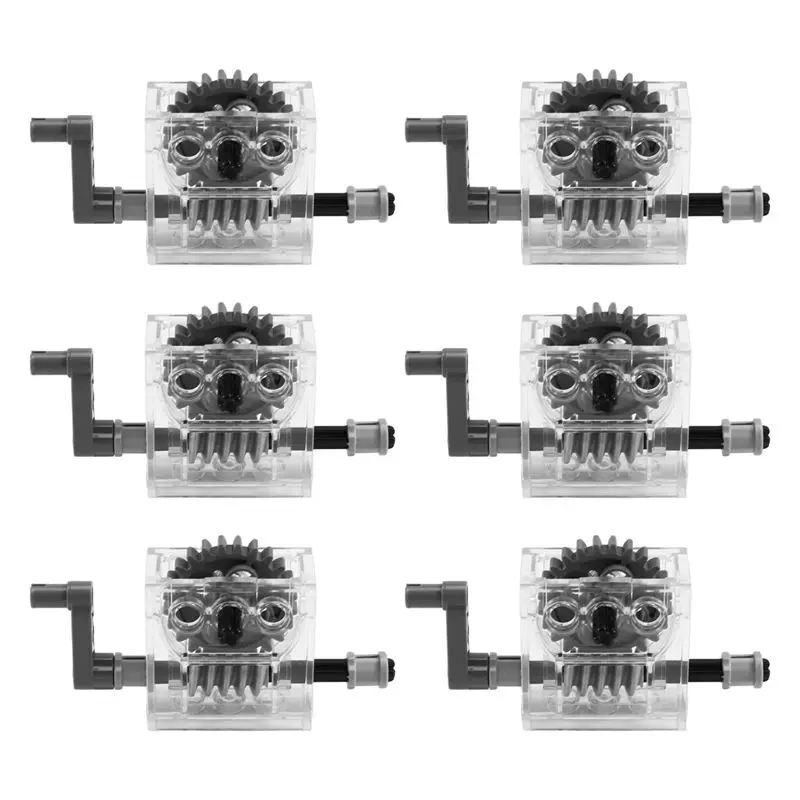 A42T-Compatible avec Lego Technic, réducteur de moteur à engrenages à vis sans fin, Kits d'assemblage de boîte de vitesses trans-transparente, 6 jeux Technic Trans-Clear