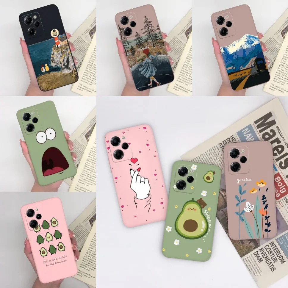 For Xiaomi Poco X5 X5 Pro 5G Case Silicon Fashion Cute Cartoon Avocado Phone Cases Back Cover For Xiaomi PocoX5 X 5 Pro Fundas