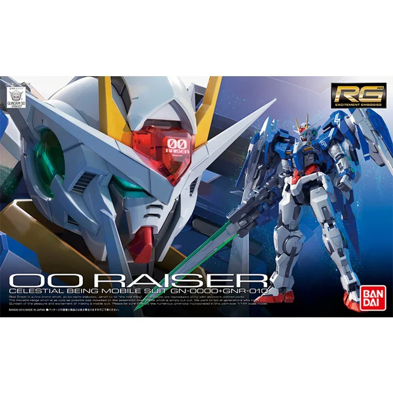 Spot Direct Delivery Bandai Original Anime Collectible GUNDAM Model RG 1/144 00 RAISER Action Figure Assembly Toys For Children