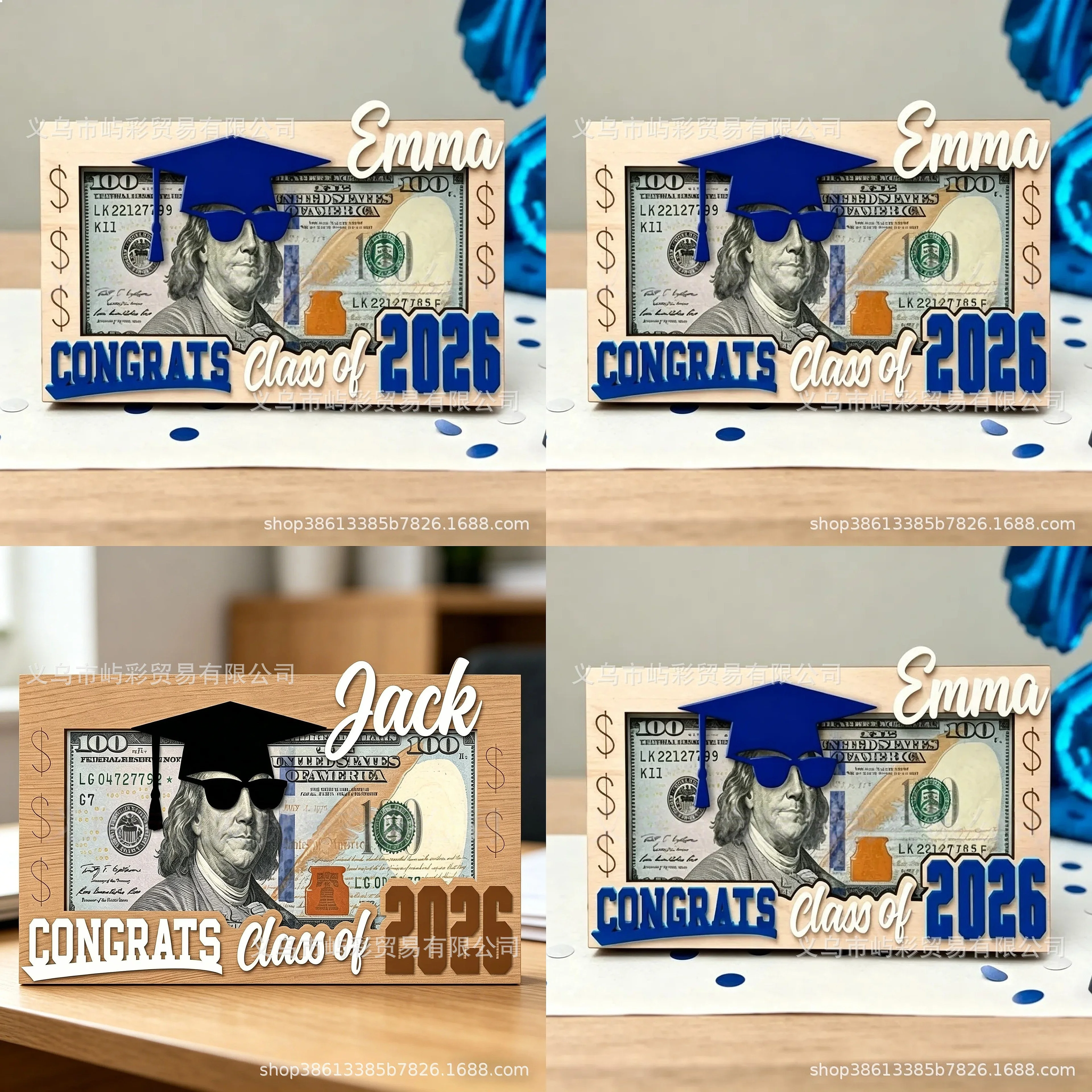 Money Holder Cash Clip for Graduation, Personalized Gift for Grad