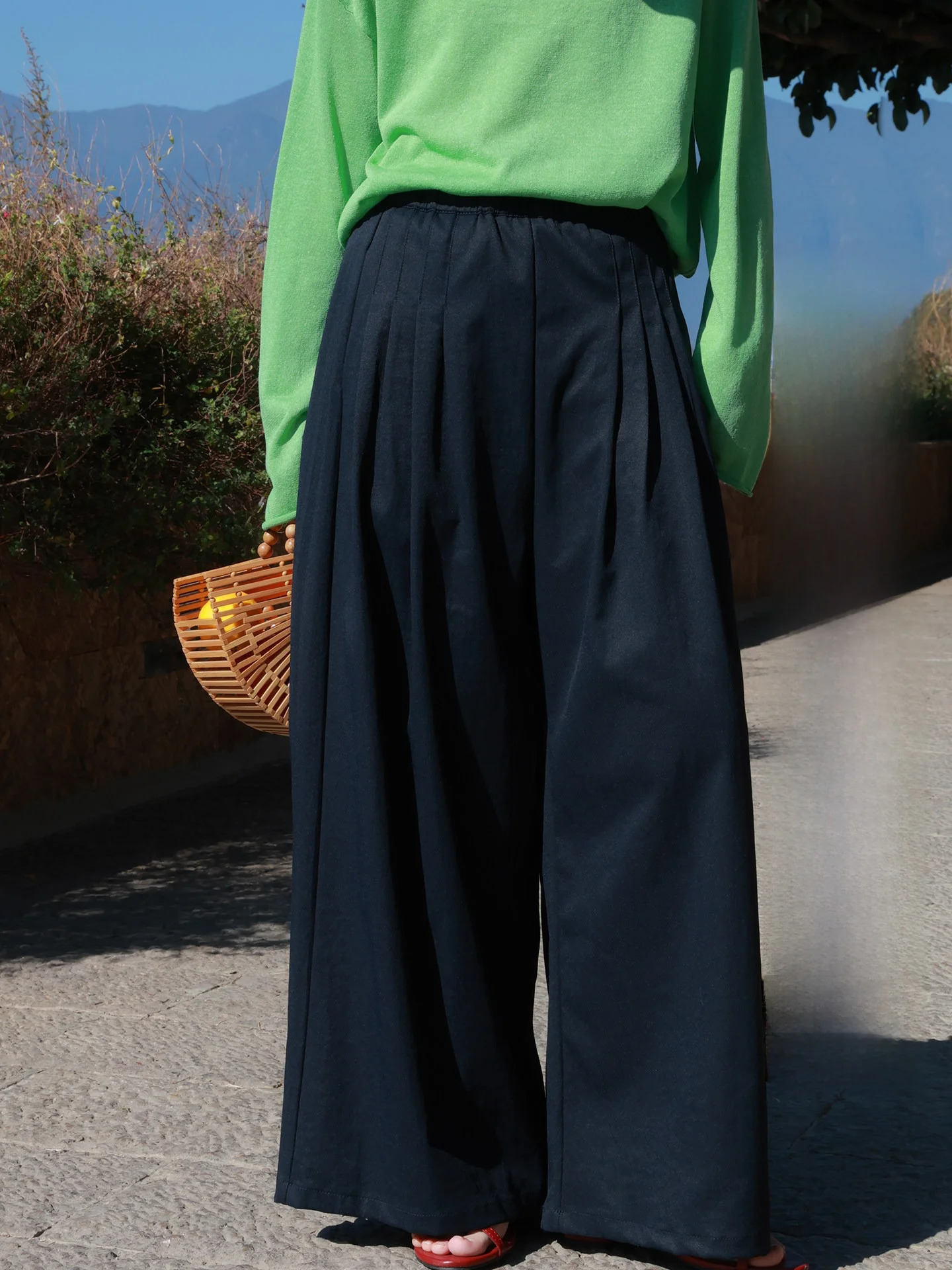 

Dwind2026 Новые весенние повседневные широкие брюки для женщин, свободные, струящиеся, плиссированные, цветные, с завязками, длинные, с высокой талией, эластичные