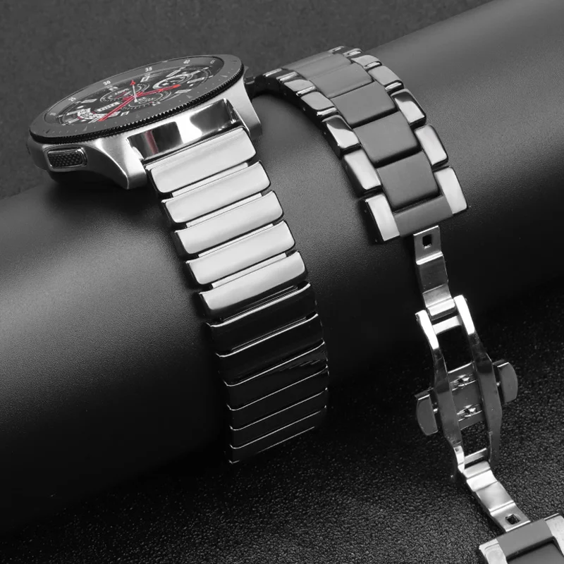 22 mm Keramikarmband für Huawei Watch 5/4 GT6 GT5 GT4 46 mm Amazfit Balance 2 mattiertes Metall-Keramikarmband für COROS APEX 4 42 mm