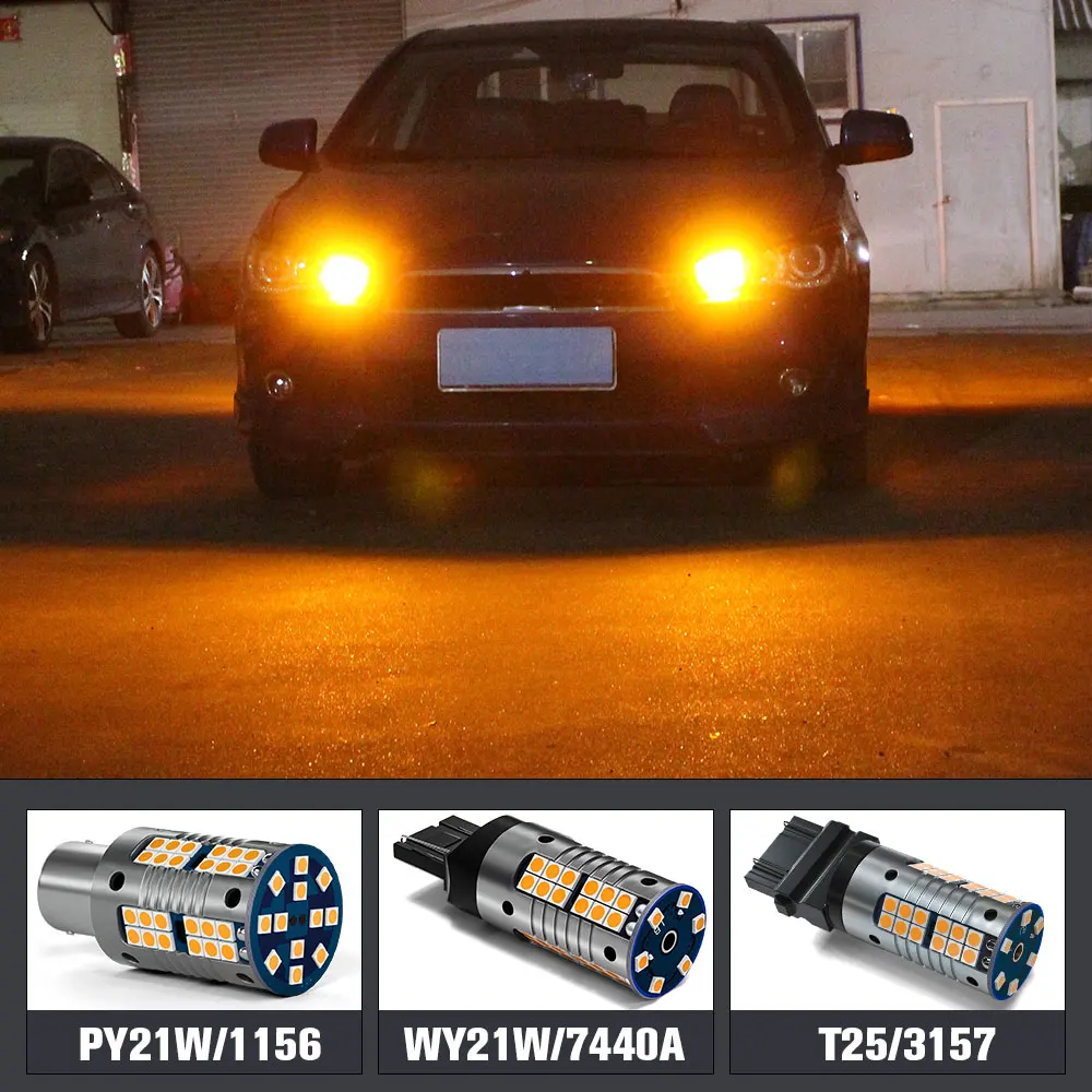 2pcs LED Turn Signal Light Lamp Blub Canbus Accessories For Toyota Hilux 2004-2015 2006 2007 2008 2009 2010 2011 2012 2013 2014