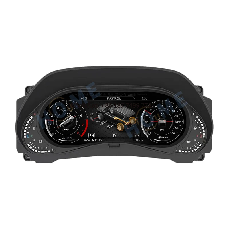 

Car Instrument Display Digital Dashboard Screen Virtual Panel Speedometer for. Patrol Y62 Armada 2008-2022 Linux System