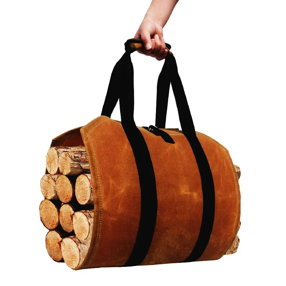 

Highquality Canvas Firewood Bag Wear-resistant and Tear-resistant Firewood Collection Bag Outdoor Camping Firewood Handling Tool