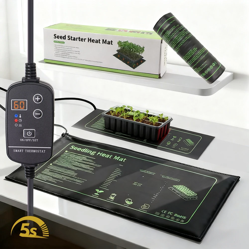 

Грелка для растений из ПВХ 40–9 Вт 16 ℃ до 40 лет ℃ Регулируемый термостат для дома, сада, выращивания рассады, детской, водонепроницаемый тепловой коврик для рептилий