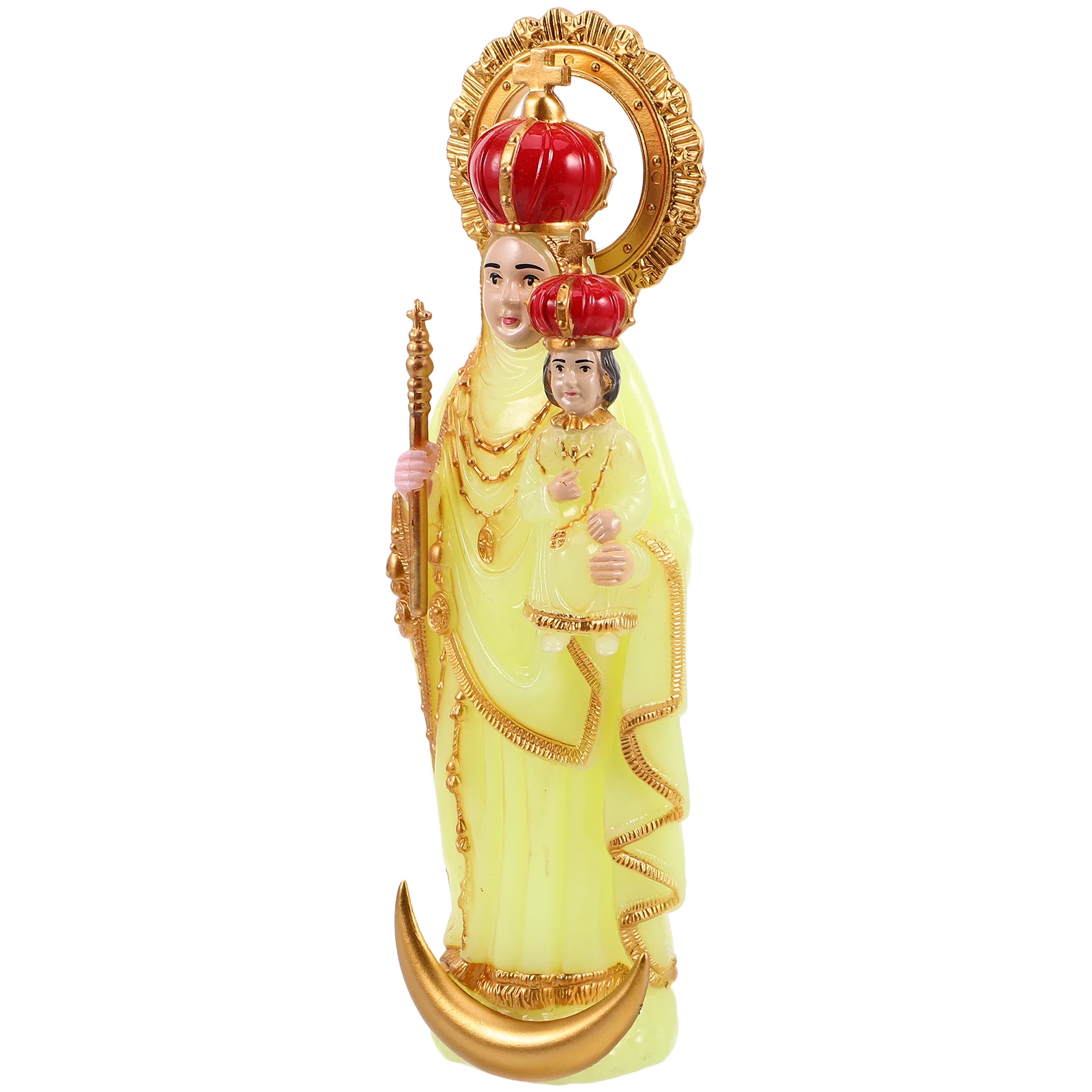 

Vintage Blessed Mother Statue Virgin Mary Holding Infant Plastic Religious Sculpture Home Decoration Desktop Bless Mary