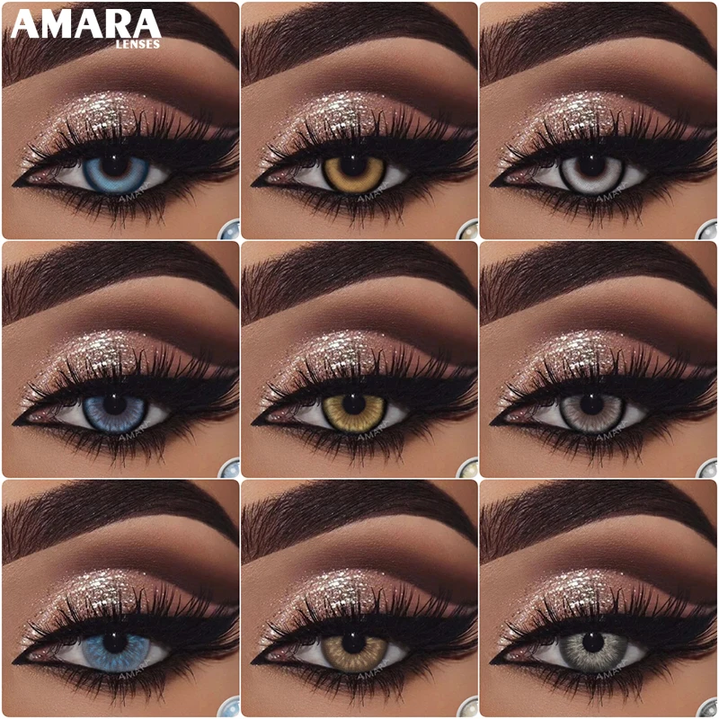 Lentes de contato lentes de contato coloridas par amara1 olhar natural lentes de olho marrom cinza lentes de contato lentes de olhos azuis contatos para olhos escuros