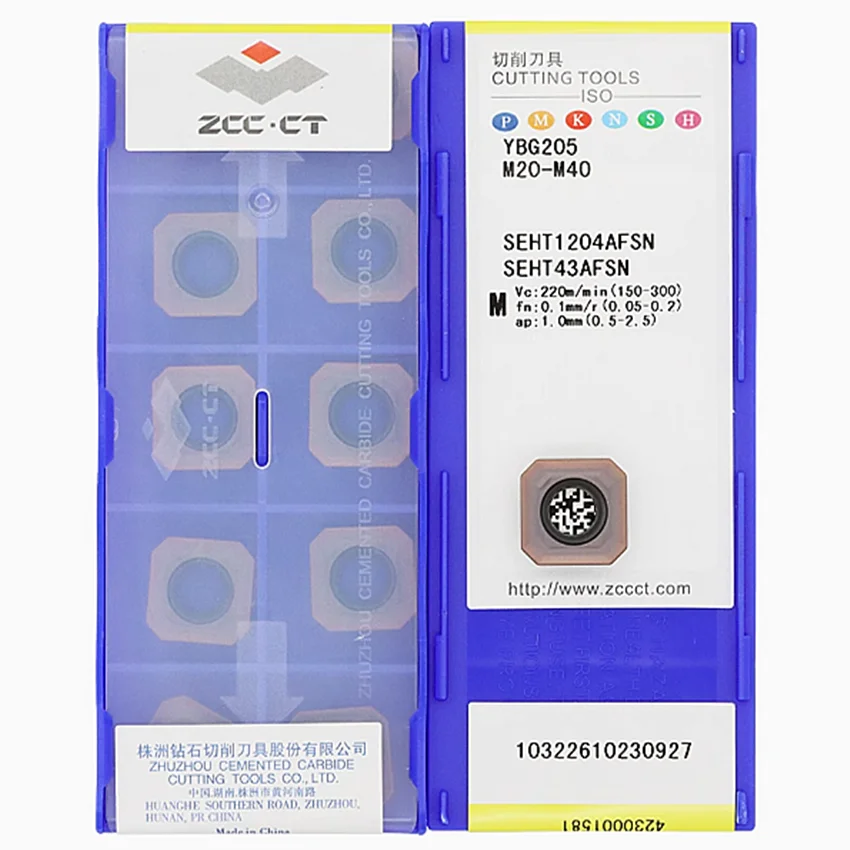 

SEHT1204AFSN YBM351/SEHT1204AFSN YBG205/SEHT1204AFFR YBG202 ZCC.CT SEHT1204AFSN CNC carbide inserts milling inserts 10pcs/box