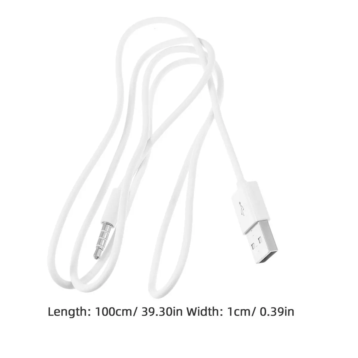 2Pcs Audio Conversion Cable USB to 3.5mm Charger Cord Data Sync Charging Cable Bright Colors for Car Phone Tablet Laptop